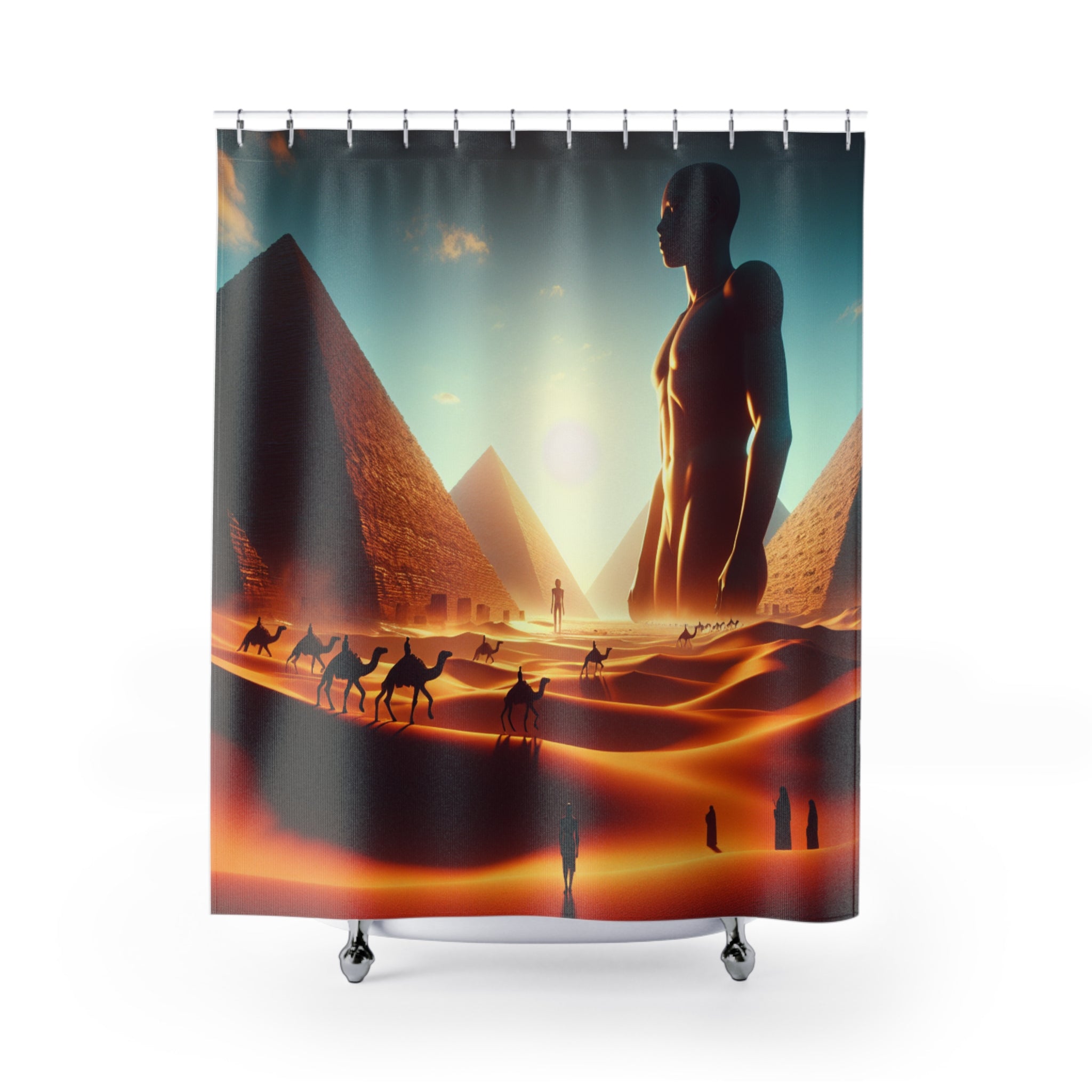 Headed to the pyramids Shower Curtain